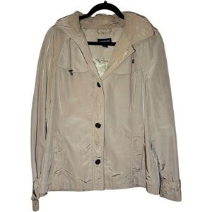 Lands End Women's Medium‎ Lightweight Windbreaker Jacket Coat Hooded Raincoat